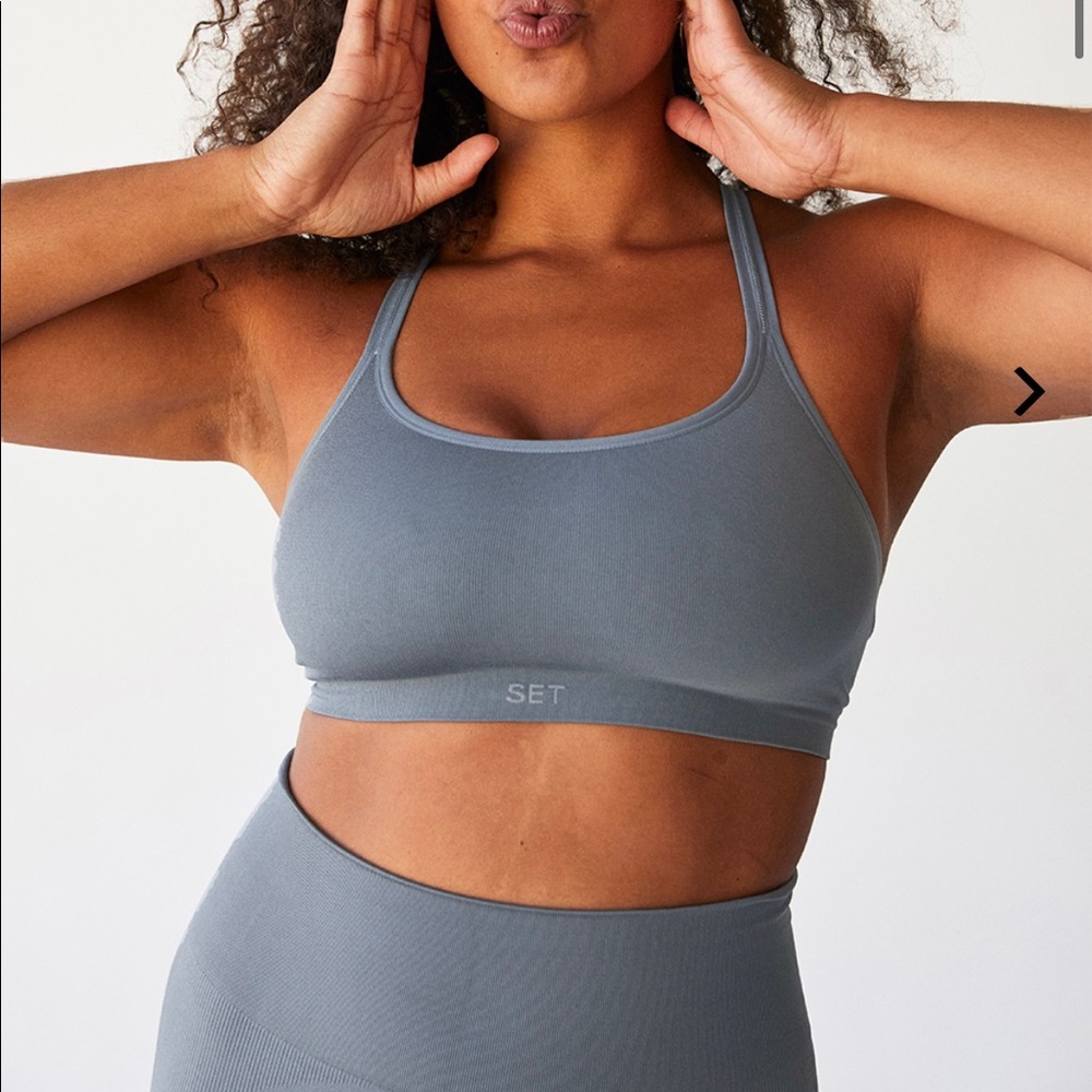SETActive box cut bra in slate